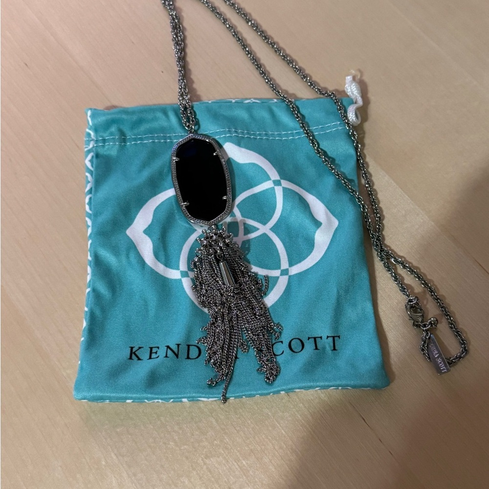 Kendra Scott Silver and Black Pendant Necklace
